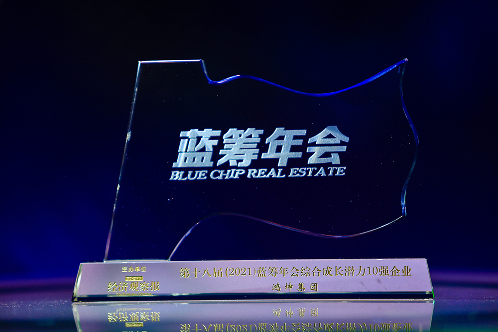 鴻坤集團獎杯“綜合成長潛力10強企業(yè)”
